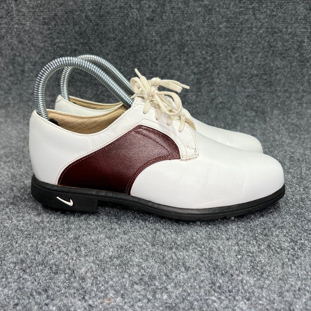 Nike Verdana Last Golf Shoes‎ Women's Size 6W White Brown Leather Air Comfort